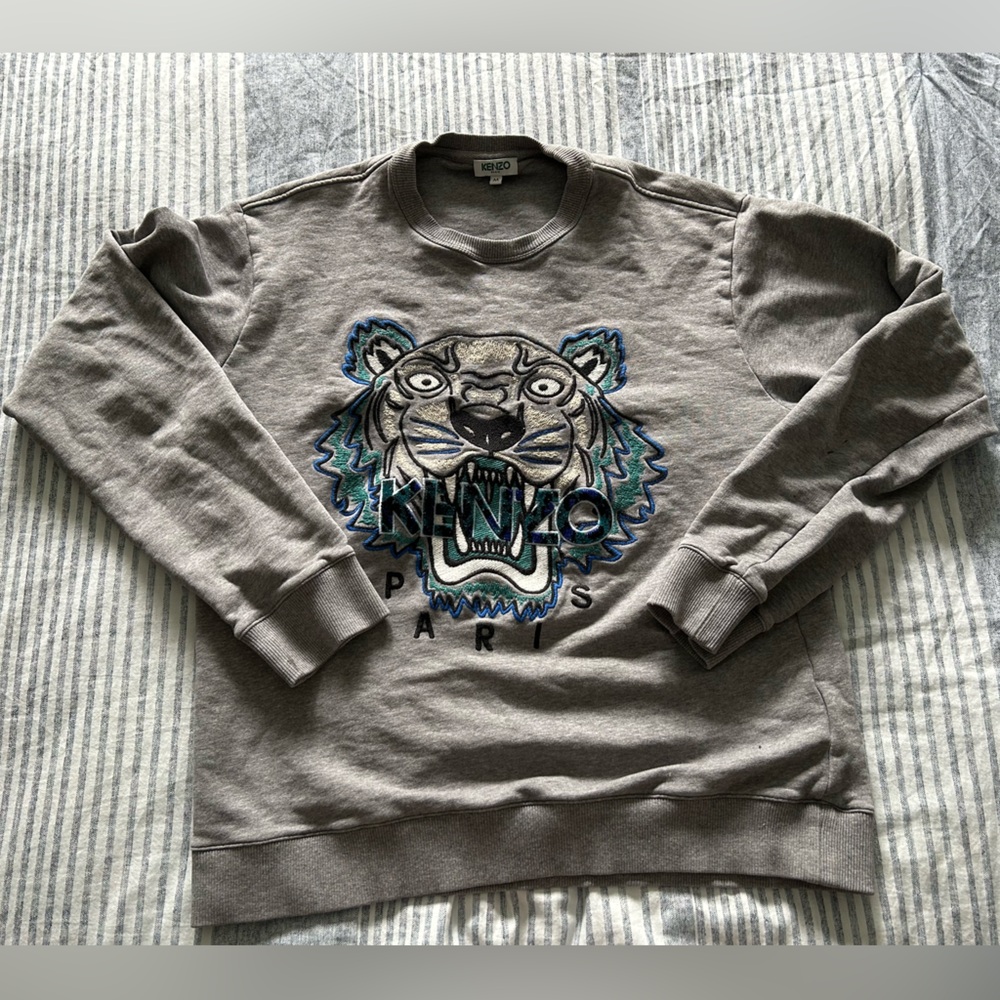 Kenzo Paris Grey Tiger Sweatshirt Medium